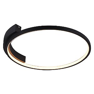 PLAFON BAMBOLÊ PRETO (D)50CM (A)6CM 1XLED INTEGRADO 30W 3000K 1024LM IP20