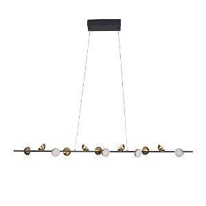 PENDENTE GRAVIOLA PRETO / DOURADO (L)7,5CM (C)102CM (A)5,7CM 12XLED INTEGRADO 3W 3000K 1980LM IP20