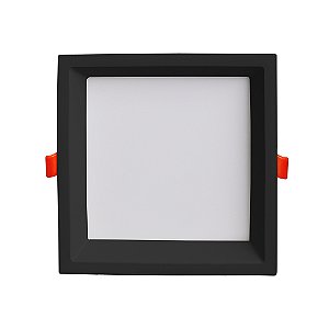 PAINEL LOW FRAME EMBUTIR (L)22,5CM (C)22,5CM (A)2CM PRETO 1XLED 24W 4000K 1800LM IP20