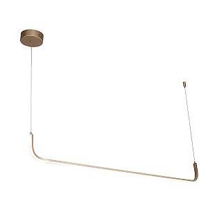 PENDENTE COLCHETE DOURADO (L)4CM (C)120CM (A)16CM 1XLED INTEGRADO 20W 3000K 1560LM IP20