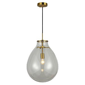 PENDENTE CAJU TRANSPARENTE / DOURADO (D)40CM (A)54CM 1XE27 BULBO MAX 40W IP20