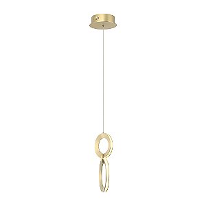PENDENTE GINGA DOURADO / BRANCO (D)17CM (A)30CM 2XLED INTEGRADO 5W 3000K 420LM IP20