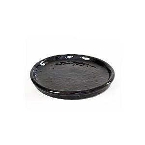 PRATO VIETNAMITA CERÂMICA IMPORTADA REDONDO PRETO 27CM