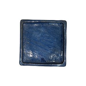 BANDEJA EM CERÂMICA QUADRADA ESMALTADA IMPORTADA AZUL ESCURO D30CM X A03CM