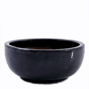 BACIA VIETNAMITA CERÂMICA IMPORTADA ITÁLIA EXTRA GRANDE PRETA D63CM X A27CM