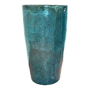 VASO VIETNAMITA CERÂMICA IMPORTADO SINGAPURA GRANDE MOSS GREEN D50CM X A90CM