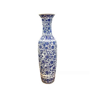 VASO IMPORTADO EM PORCELANA AZUL E BRANCO FLORIDO A160CM