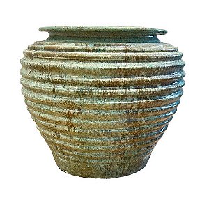 VASO VIETNAMITA CERÂMICA IMPORTADO TUNÍSIA MUSGO D73CM X A68CM