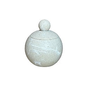 MINI POTE COM TAMPA EM POLIRRESINA CLARA PARA LAVABO D08CM X A10CM