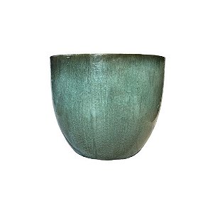 VASO VIETNAMITA CERÂMICA IMPORTADO NASSAU MOSS GREEN MÉDIO D46CMX A39CM