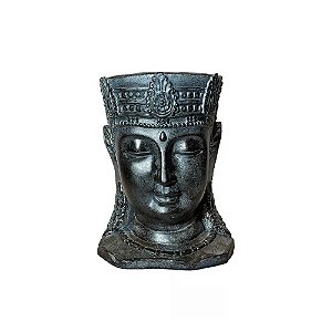 VASO BUDA EM RESINA NEGRA D15CM X A20CM