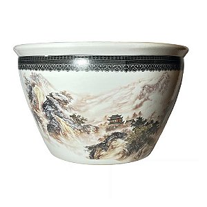 CACHEPOT IMPORTADO PORCELANA VILLAGE D41 X A26CM