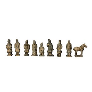 CONJUNTO EXÉRCITO DE TERRACOTA 09 PEÇAS IMPORTADO