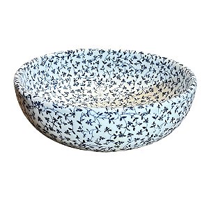CUBA PORCELANA AZUL E BRANCA FLORA D40CM X A14CM