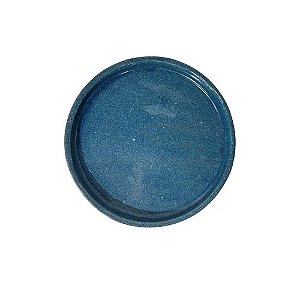 BANDEJA REDONDA CERÂMICA ESMALTADA IMPORTADA AQUA D25CM X A03CM
