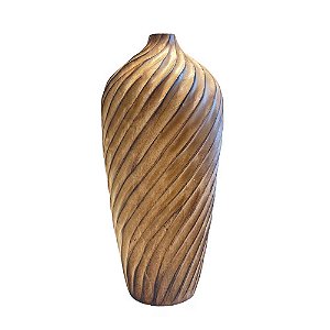 ESCULTURA VASO EM MADEIRA TWIST GRANDE 40CM