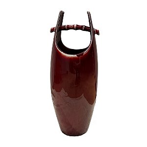 VASO EM PORCELANA SANGUE DE BOI D19CM X A48CM