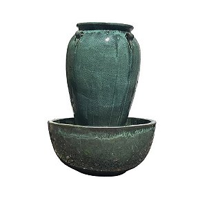 FONTE VIETNAMITA CERÂMICA IMPORTADA VIENA MOSS GREEN D60CM X A90CM BASE D80CM