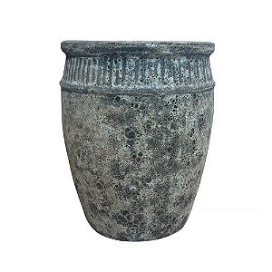 VASO VIETNAMITA CERÂMICA IMPORTADO BUDAPESTE ATLANTIS CHAMPAGNE MÉDIO D40CM X A50CM