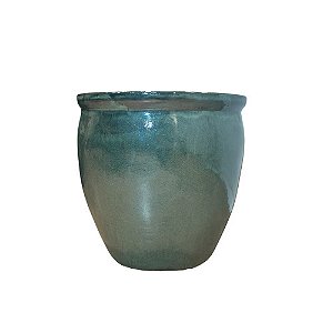 VASO VIETNAMITA CERÂMICA IMPORTADO ARGÉLIA MOSS GREEN PEQUENO D38CM X A38CM