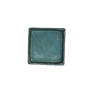 BANDEJA EM CERÂMICA QUADRADA ESMALTADA IMPORTADA AQUA D21CM X A04CM