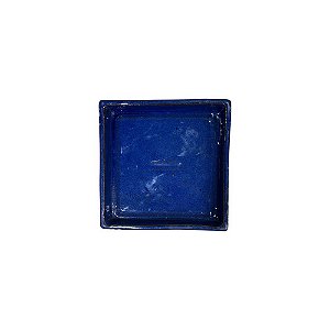 BANDEJA EM CERÂMICA QUADRADA ESMALTADA IMPORTADA AZUL D16CM X A04CM