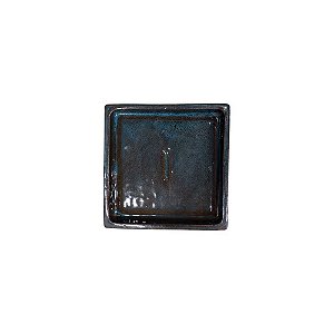 BANDEJA EM CERÂMICA QUADRADA ESMALTADA IMPORTADA AZUL TURQUESA D16CM X A04CM