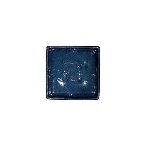 BANDEJA EM CERÂMICA QUADRADA ESMALTADA IMPORTADA AZUL TURQUESA D18CM X A04CM