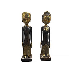 CASAL LORO BLONYO EM BRONZE 20CM