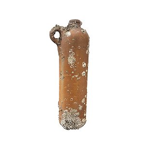 GARRAFA CERÂMICA COM CORAL FOSSILIZADO E ALÇA A30CM