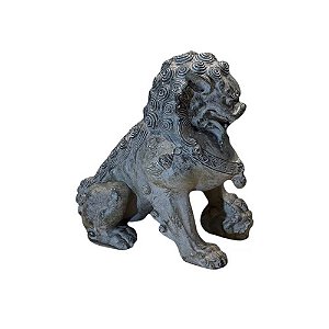 ESCULTURA CÃO DE FÓ FÊMEA EM RESINA IMPORTADA L13 CM X A22CM X P21CM