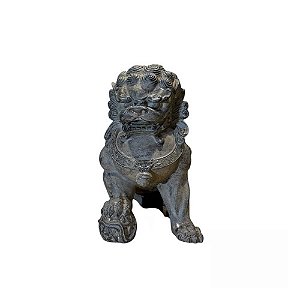 ESCULTURA CÃO DE FÓ MACHO EM RESINA IMPORTADA  L13CM X A22CM X P21CM