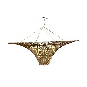 LUMINÁRIA PENDENTE FIBRA IMPORTADA EM RATTAN GIANYAR D85CM X A30CM
