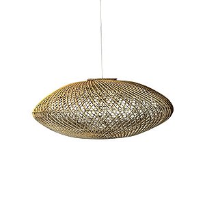 LUMINÁRIA PENDENTE FIBRA IMPORTADA EM RATTAN LEGIAN D60CM X A25CM