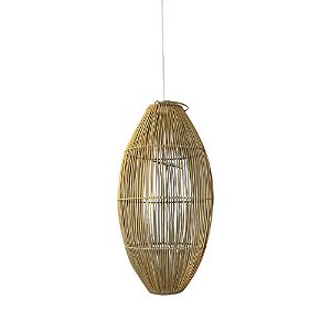 LUMINÁRIA PENDENTE FIBRA IMPORTADA EM RATTAN TABANAN D30CM X A60CM