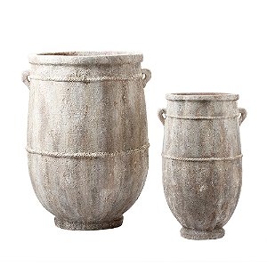 CJ DE VASOS DE CHAO EM CERAMICA BEGE 2PCS