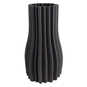 VASO DECORATIVO EM CERAMICA PRETO 3D 20CM X 20CM X 35CM