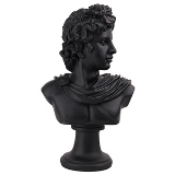 BUSTO DECORATIVO DE RESINA PRETO 21CM X 16,5CM X 45CM