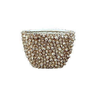 VASO DECORATIVO EM RESINA BEGE