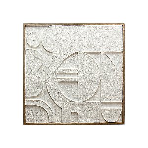 QUADRO DECORATIVO COM DETALHE 3D BRANCO
