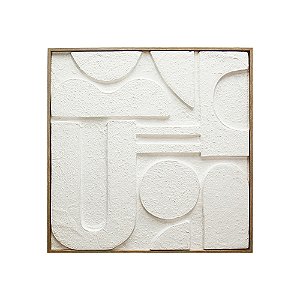 QUADRO DECORATIVO COM DETALHE 3D BRANCO