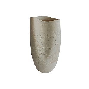 VASO DECORATIVO EM RESINA BEGE TEXTURIZADO
