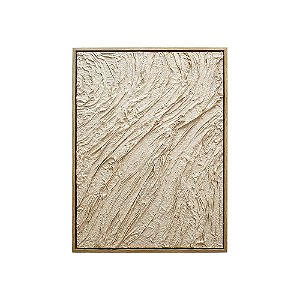 QUADRO DECORATIVO COM DETALHES EM RELEVO BEGE