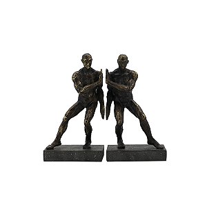 PORTA LIVROS EM RESINA HOMENS BRONZE 2 PCS