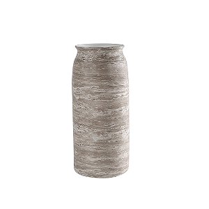 VASO DECORATIVO EM CERAMICA CINZA MARMORIZADO
