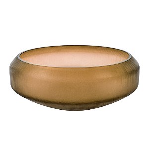 CENTRO DE MESA DE VIDRO JATEADO MARROM
