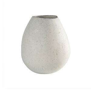VASO DECORATIVO EM CERAMICA BRANCO COM DETALHES BEGE