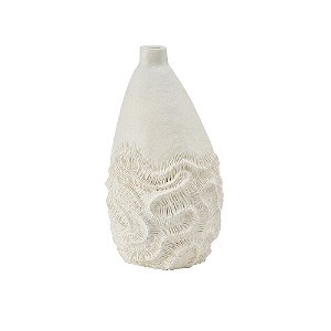 VASO DECORATIVO TEXTURA CORAL EM RESINA BRANCO
