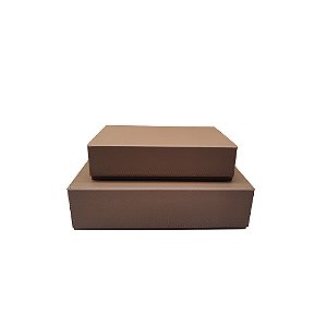 CJ DE CAIXAS DECORATIVAS EM MADEIRA REVESTIDA EM COURO SINTETICO MARROM 2PCS