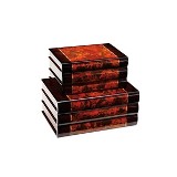 CJ DE CAIXAS DE MADEIRA LAQUEADA- LIVRO- 2 PCS